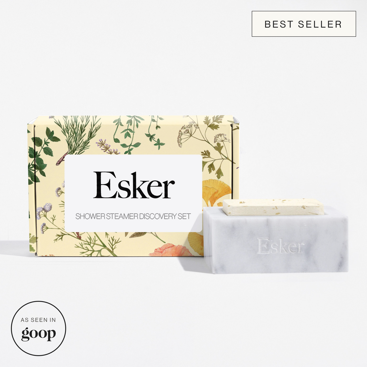 Esker Shower Steamer Discovery Set with marble holder