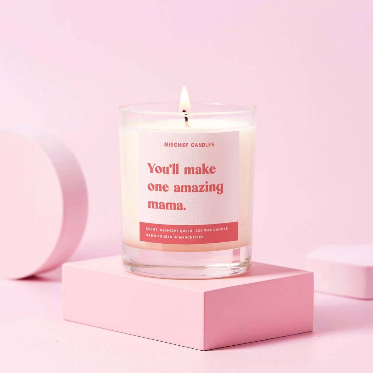 One Amazing Mama Candle, Clear, Pink Blossom