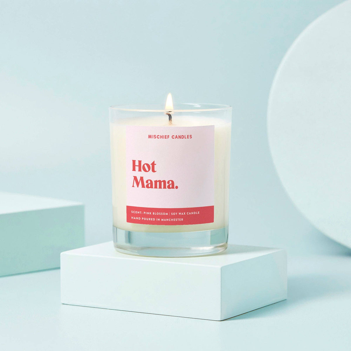 Hot Mama Candle, Clear, Pink Blossom