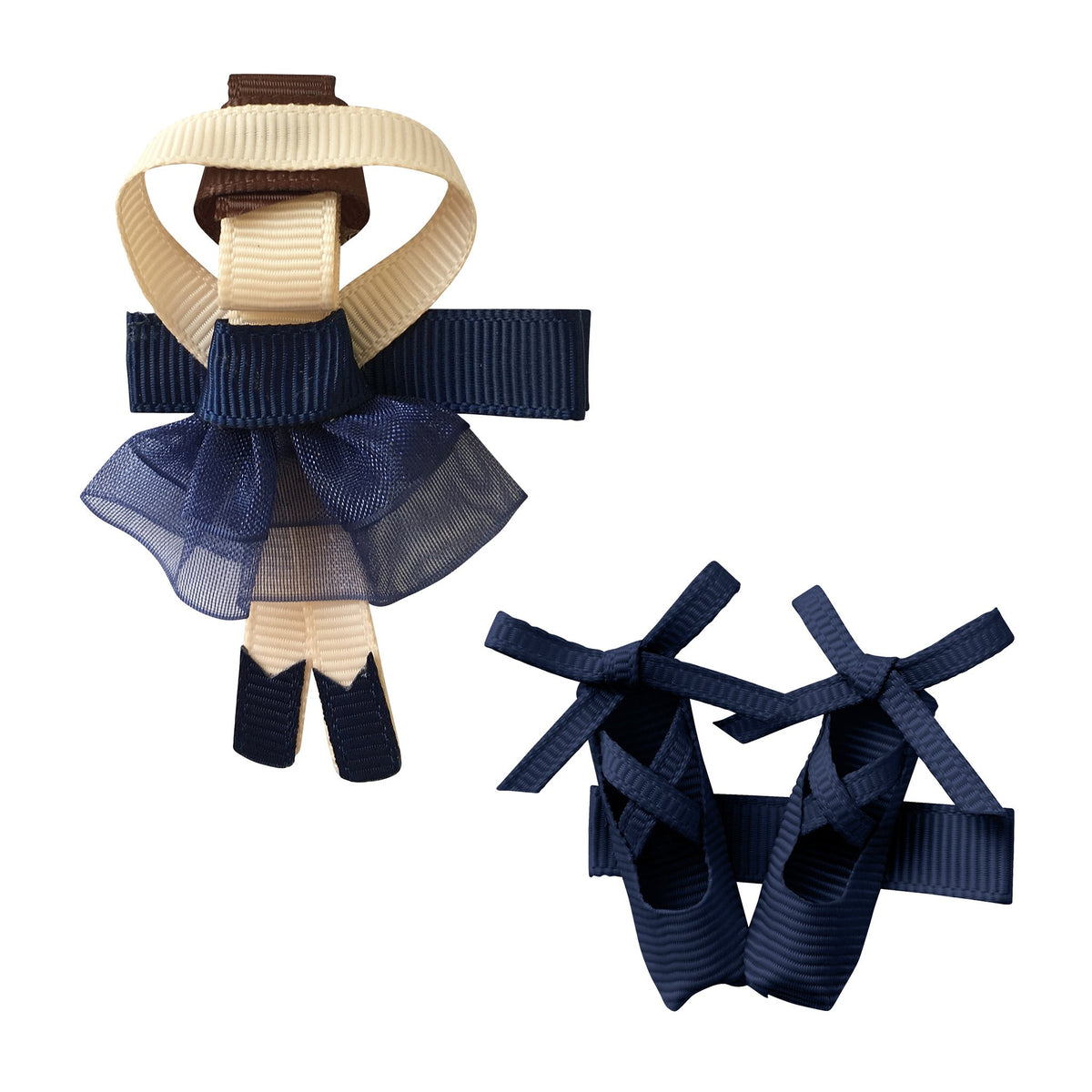 Gift Set – Ballerina and Shoes – Alligator Clip – Navy
