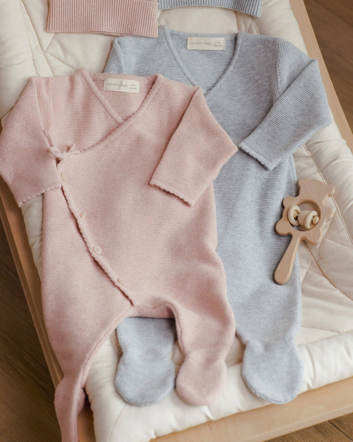 Baby Beanie - Heathered Rose