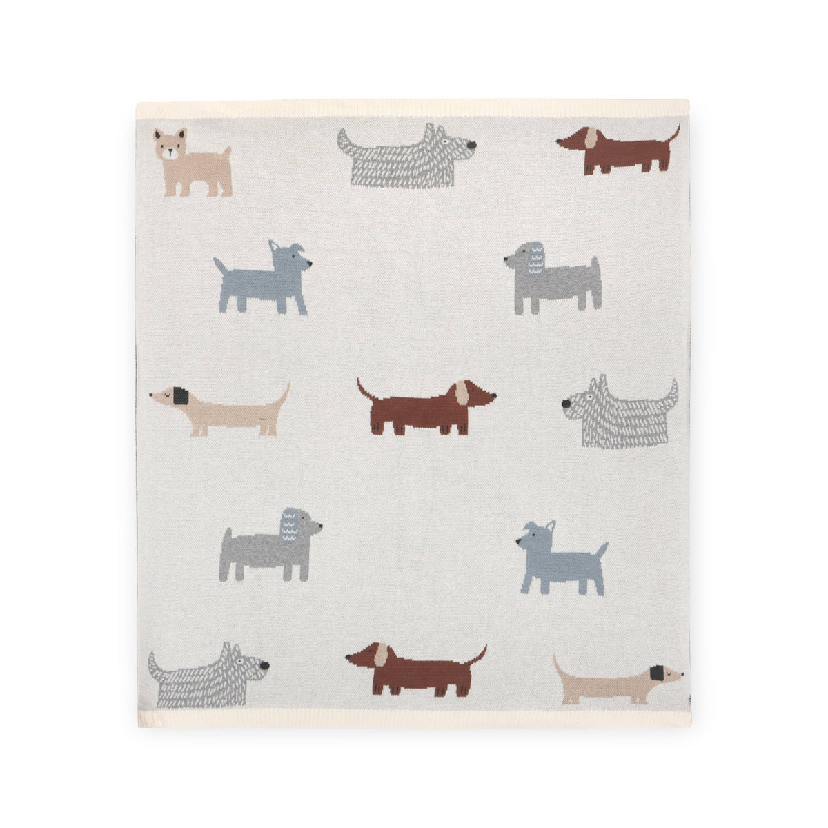 Buddy Dog Knit Blanket, Natural