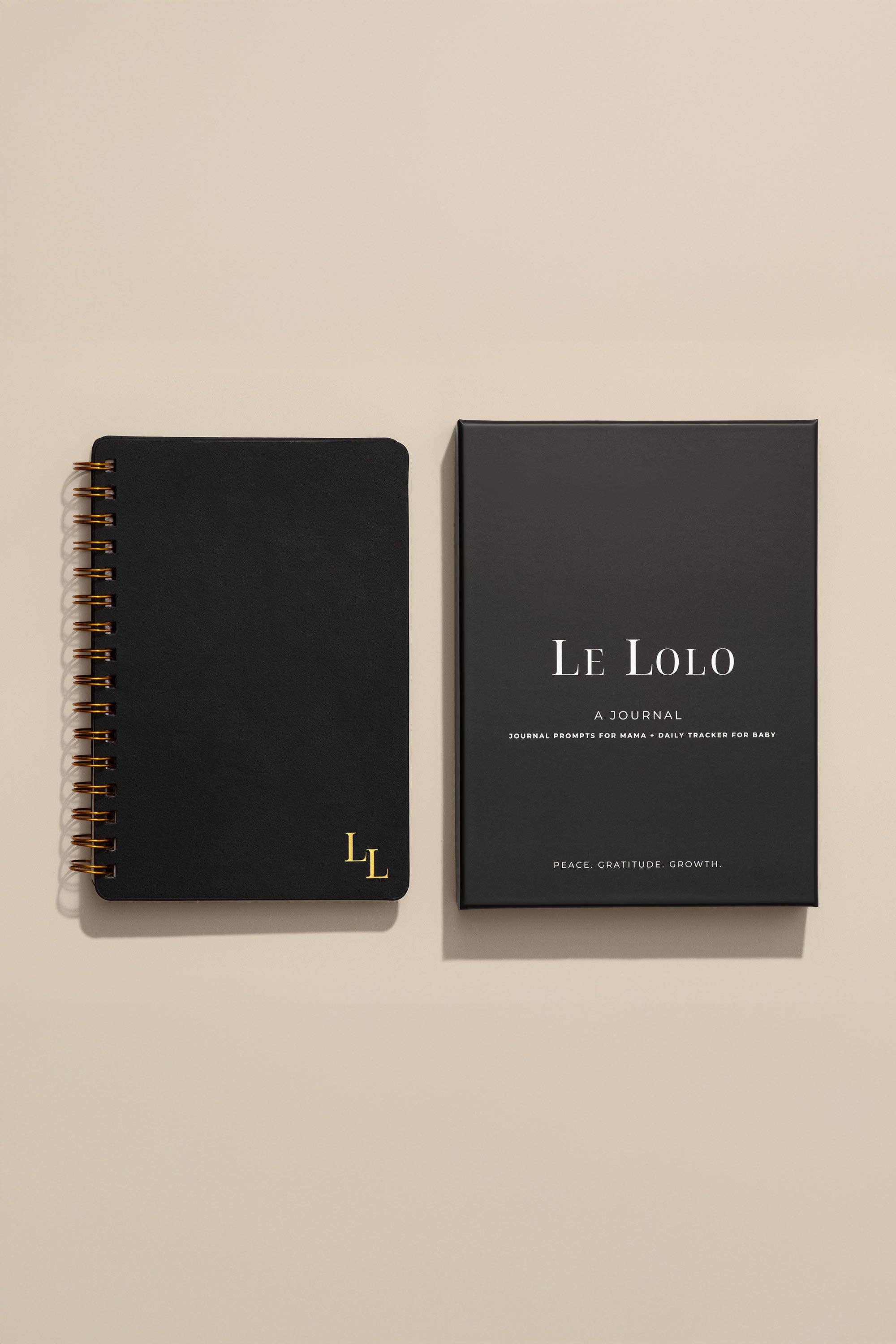 Le Lolo postpartum journal with prompts for mother and daily tracker for baby