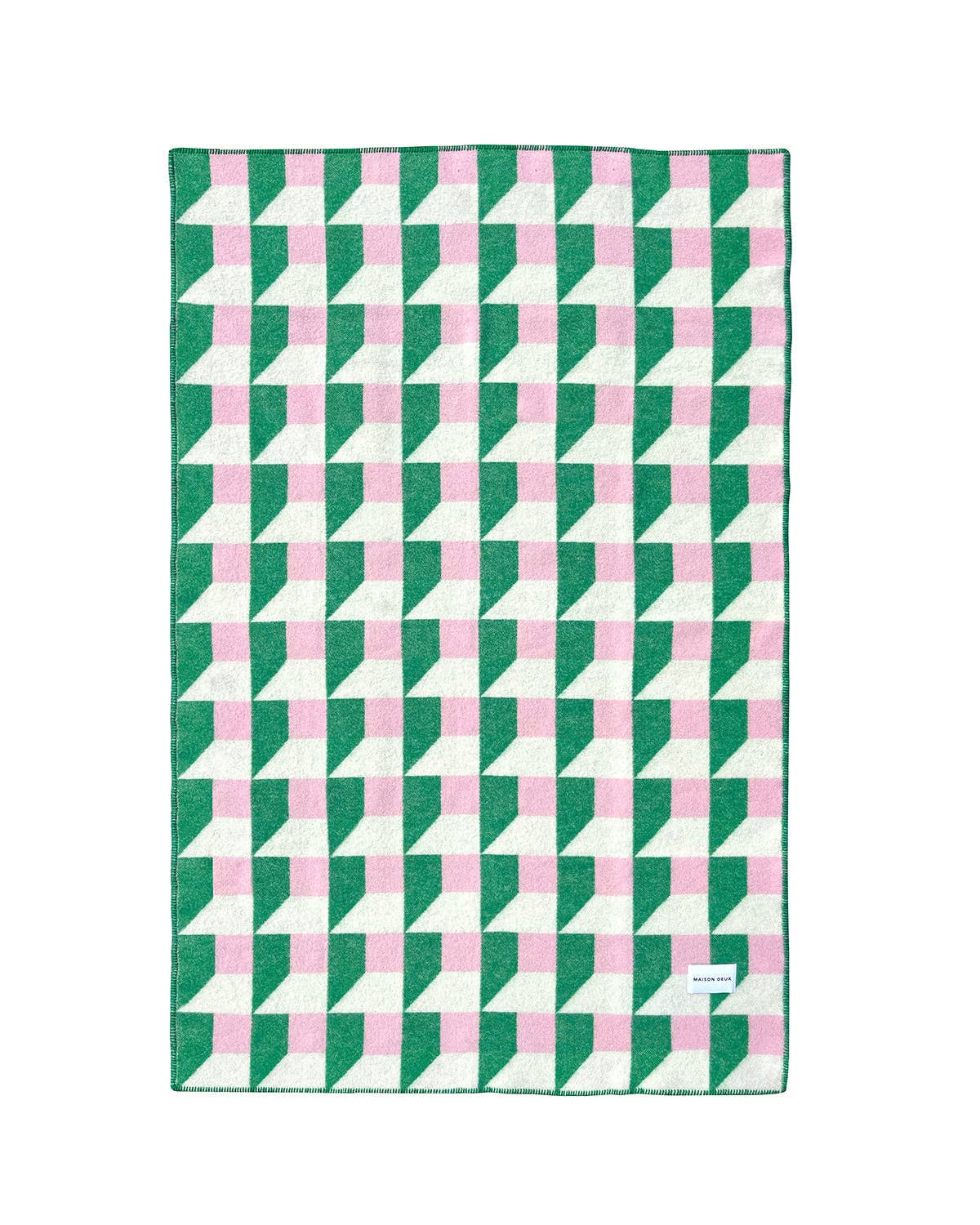 Cubics Blanket - Grass / Pink