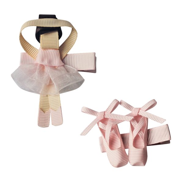 Gift Set – Ballerina and Shoes – Alligator Clip – Powder Pink
