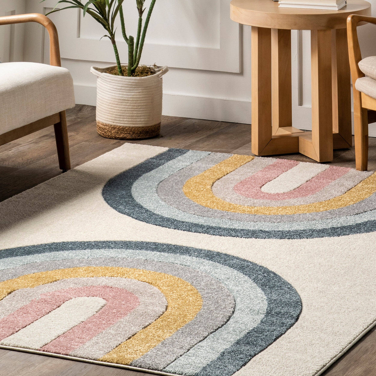 Jerri Double Half Rainbow Rug, 7 ft 10 in by 10 ft