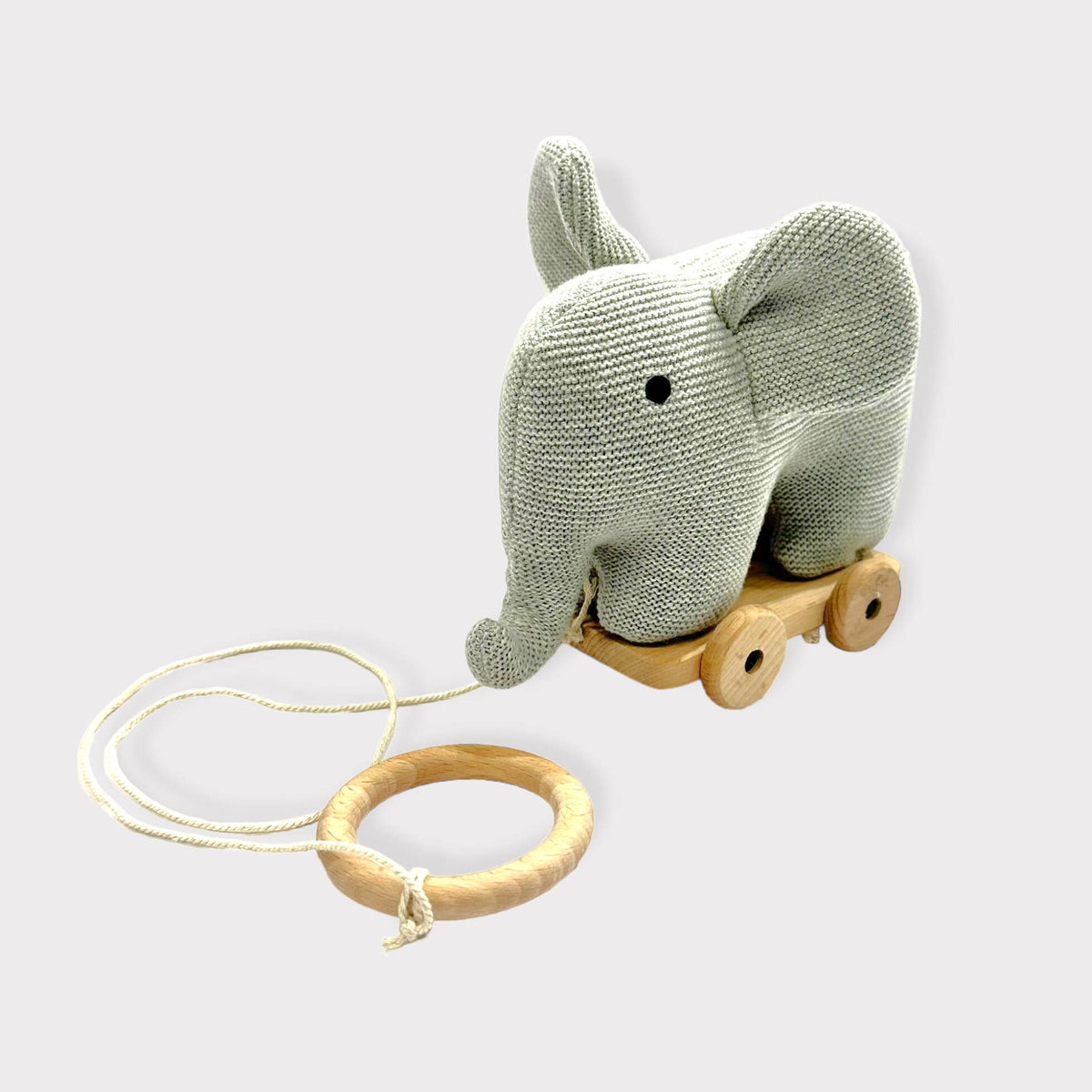 Elephant Pull Cart, Grey Heather