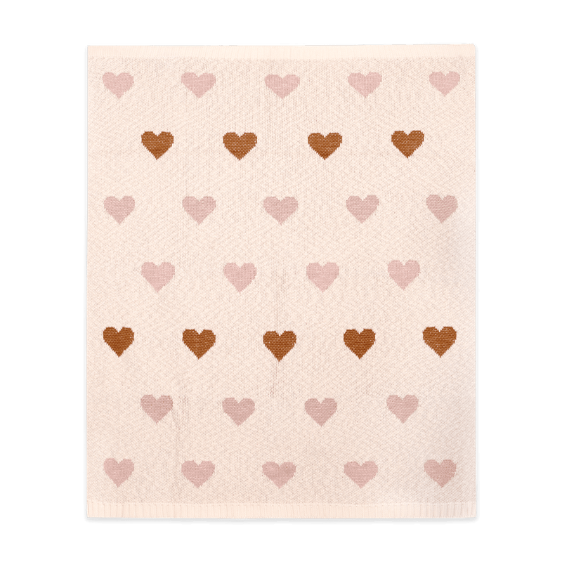 Loving Hearts Knit Blanket