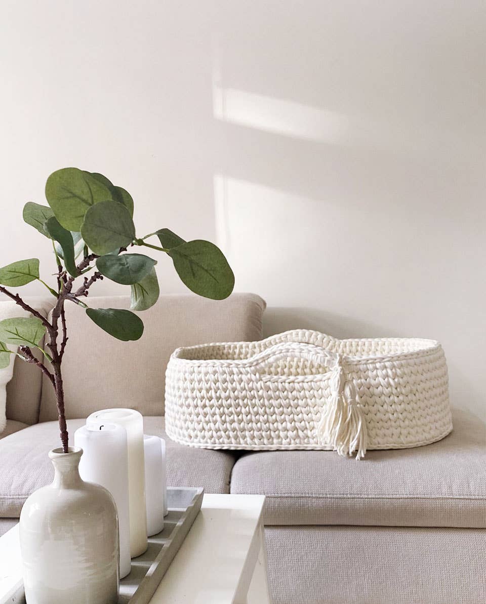 Baby Basket Bassinet - White Cloud
