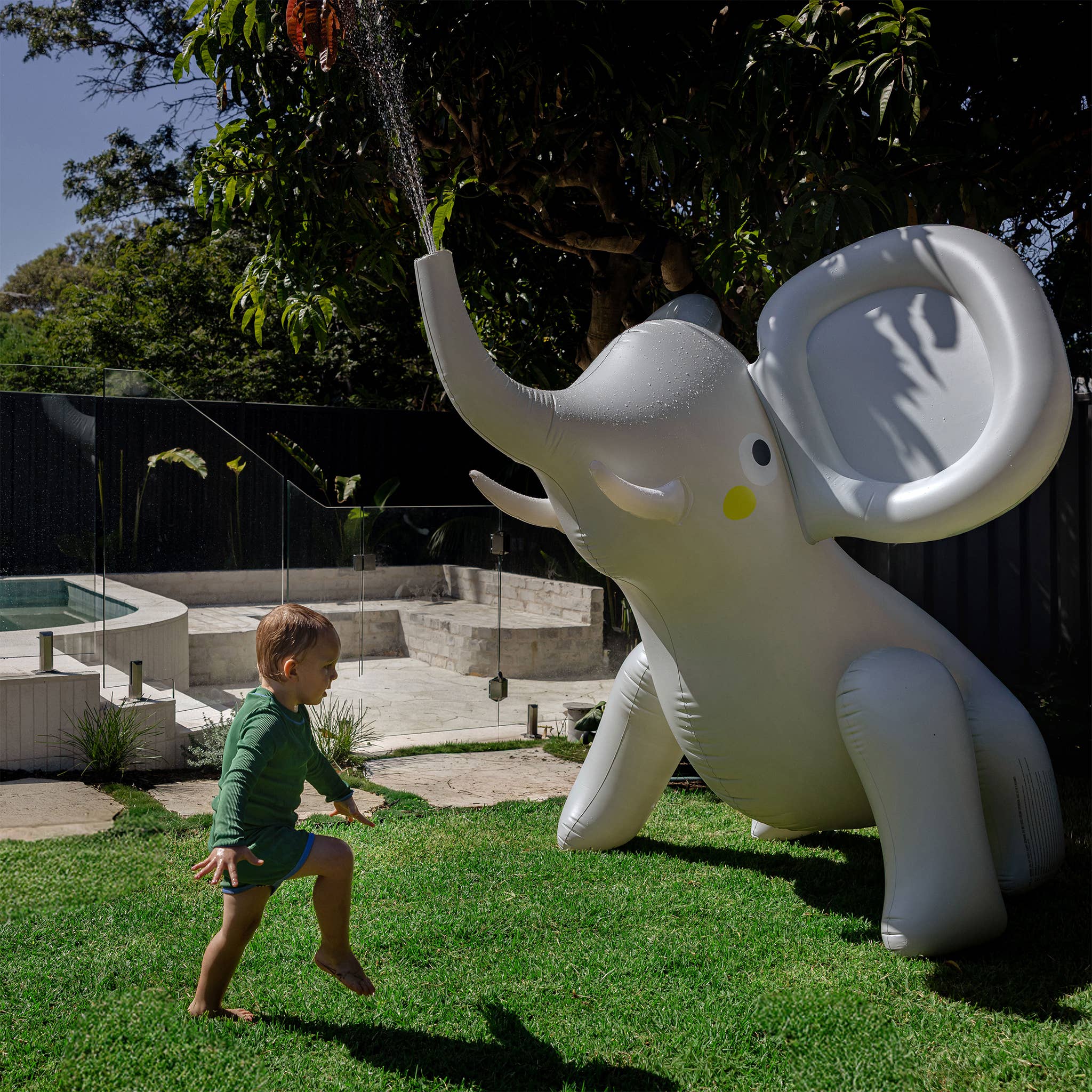 Inflatable Giant Sprinkler Eli the Elephant Grey