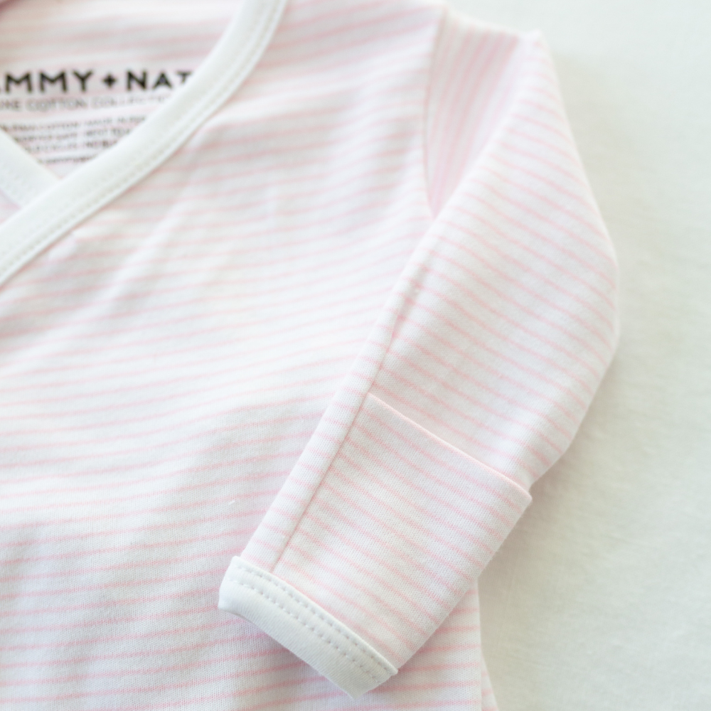 Classic Stripe Take Me Home Set in Pink: Pink / Pima cotton / NB