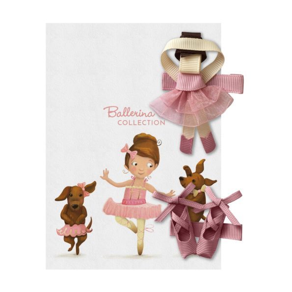 Gift Set – Ballerina and Shoes – Alligator Clip – Quartz