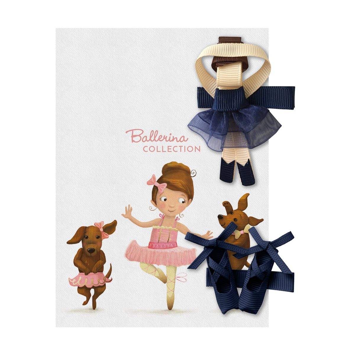Gift Set – Ballerina and Shoes – Alligator Clip – Navy