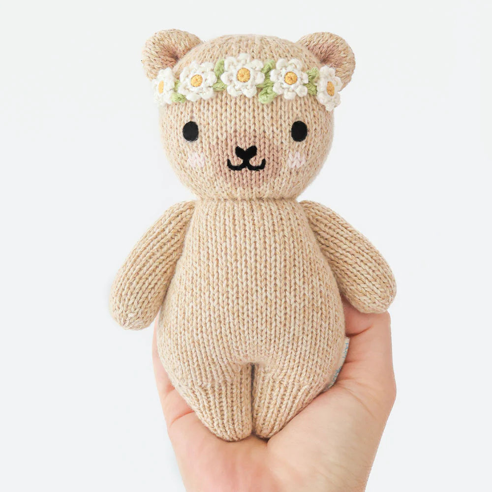 Baby Honey Bear, Ivory Floral