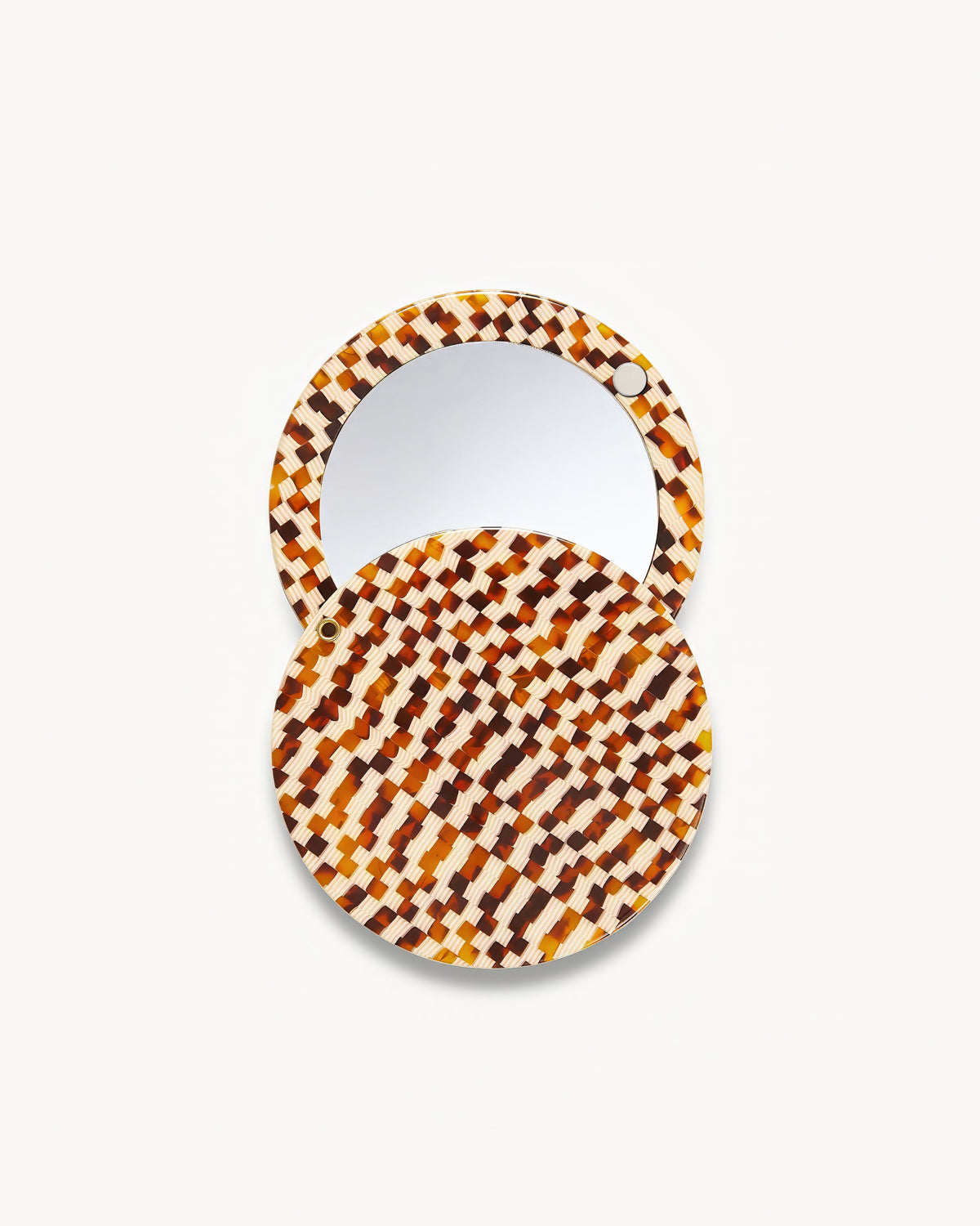 MACHETE Circle Mirror in Tortoise Checker