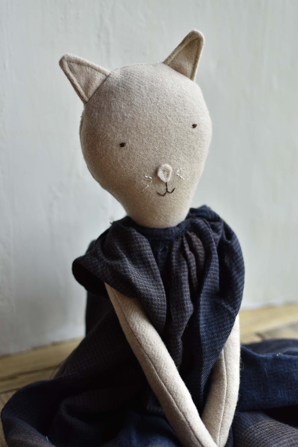 Woolgrass Farm Mae the Cat in Islesboro Plaid Linen Dress