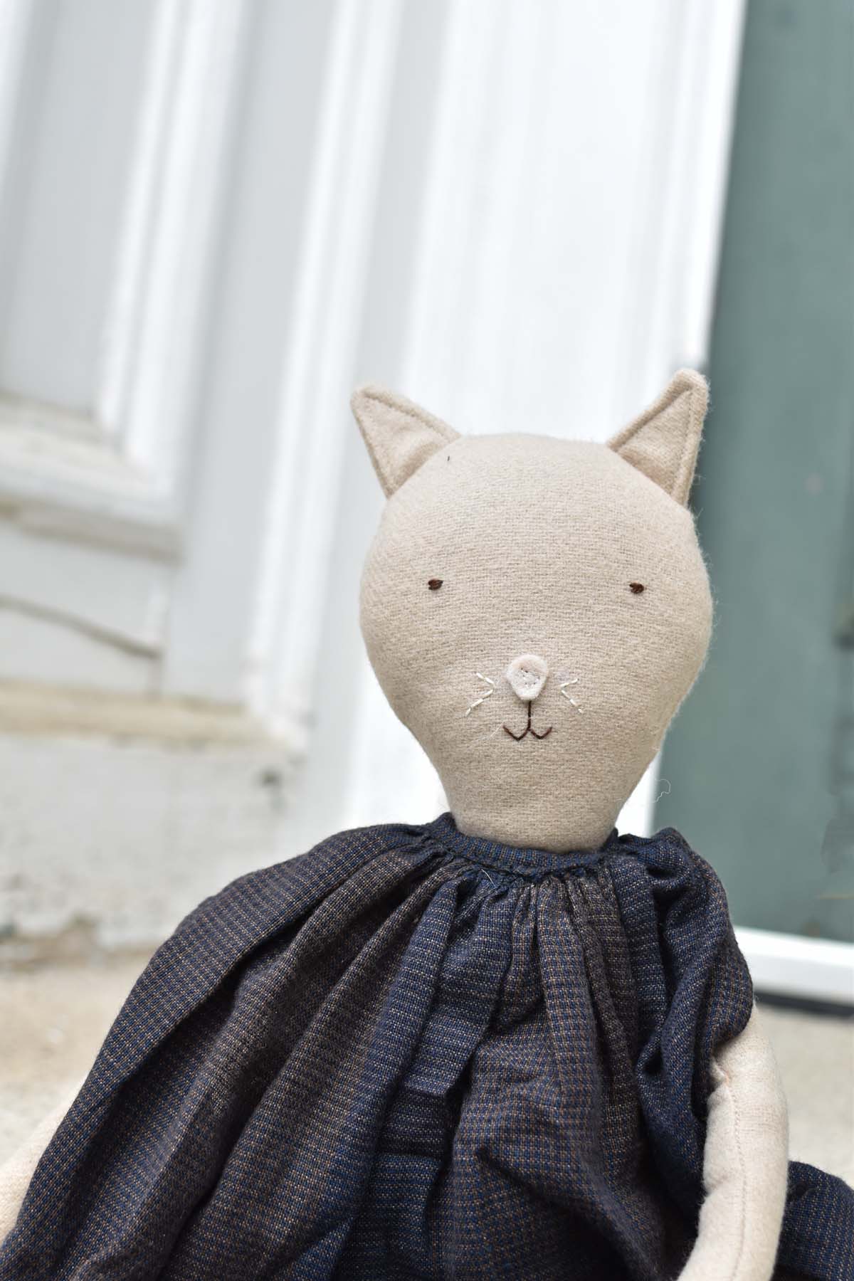 Woolgrass Farm Mae the Cat in Islesboro Plaid Linen Dress