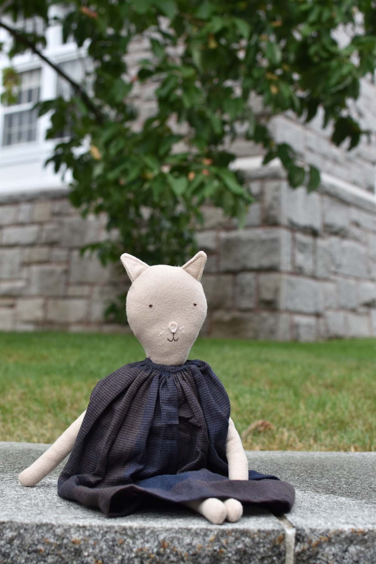 Woolgrass Farm Mae the Cat in Islesboro Plaid Linen Dress