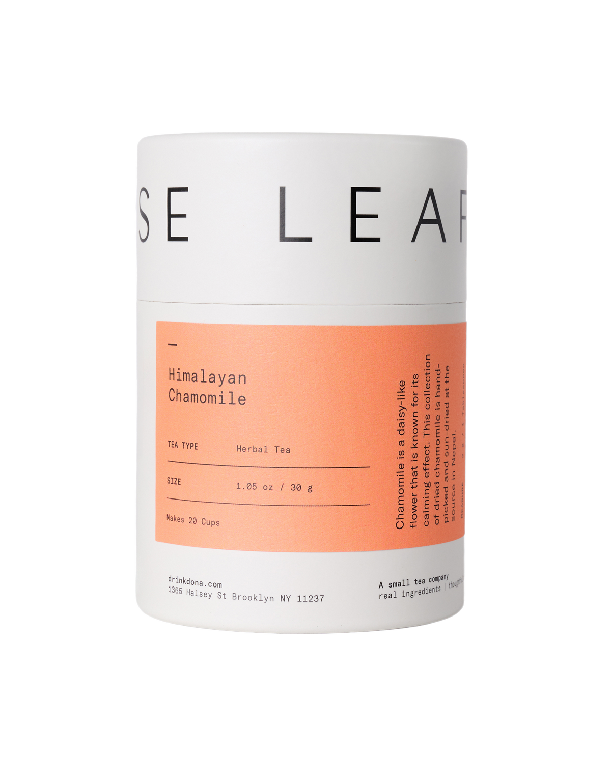 DONA Himalayan Chamomile loose leaf tea canister