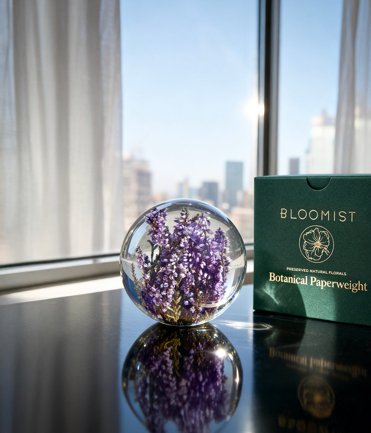 Heather Botanical Resin Paperweight