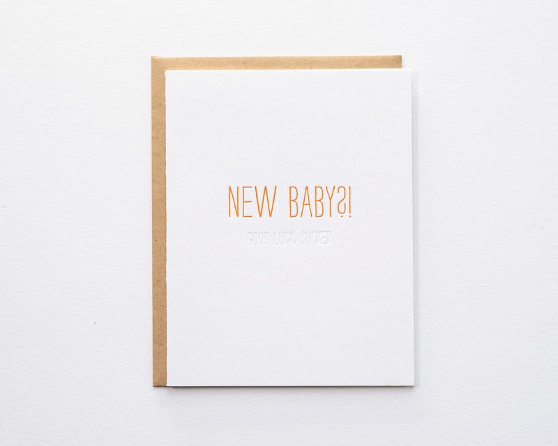 Hidden Message: New Baby - Letterpress Card