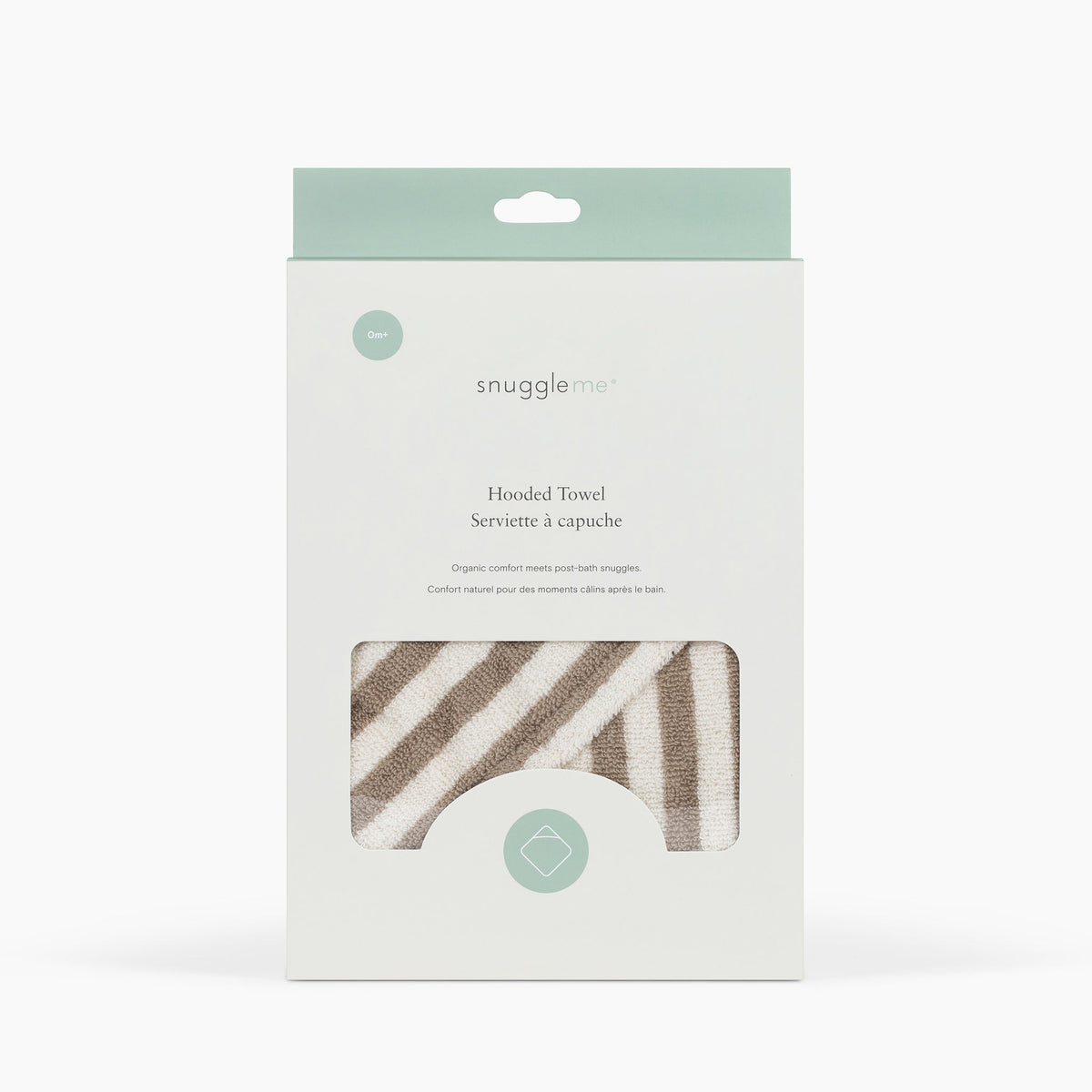 Snuggle Me Organic Hooded Towel in Birch, folded