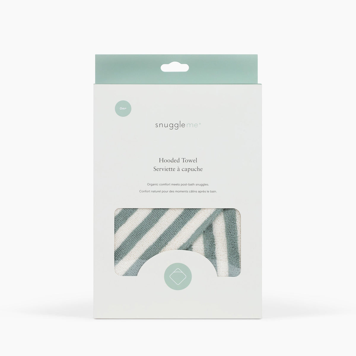 Snuggle Me Organic Hooded Towel in Slate, folded