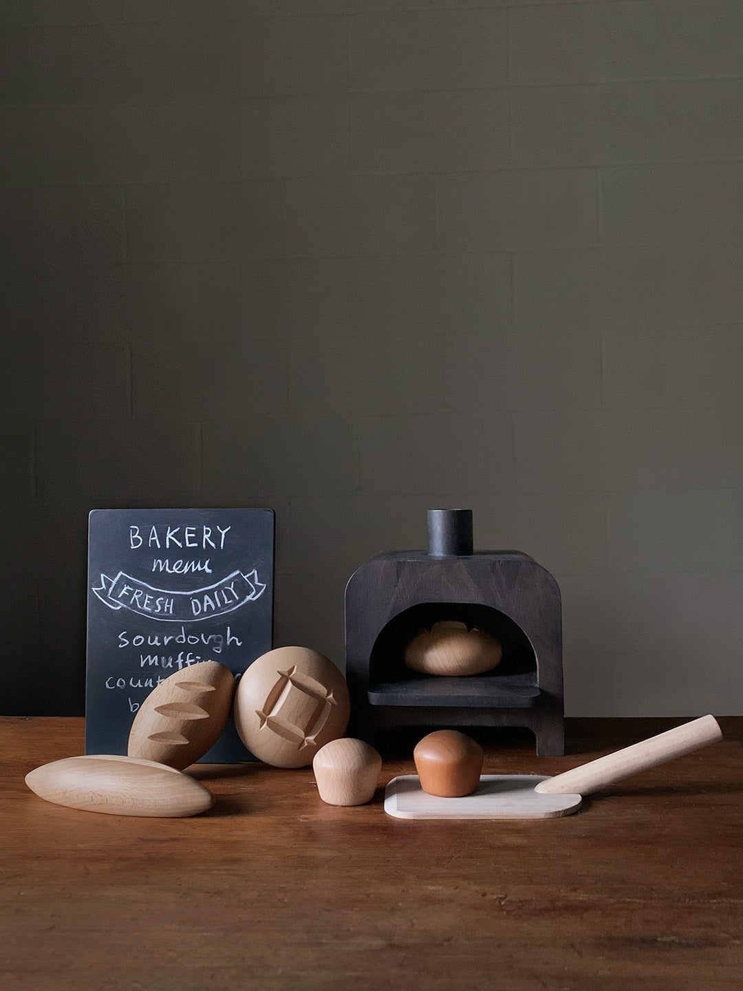 Moon Picnic wooden oven and loaves