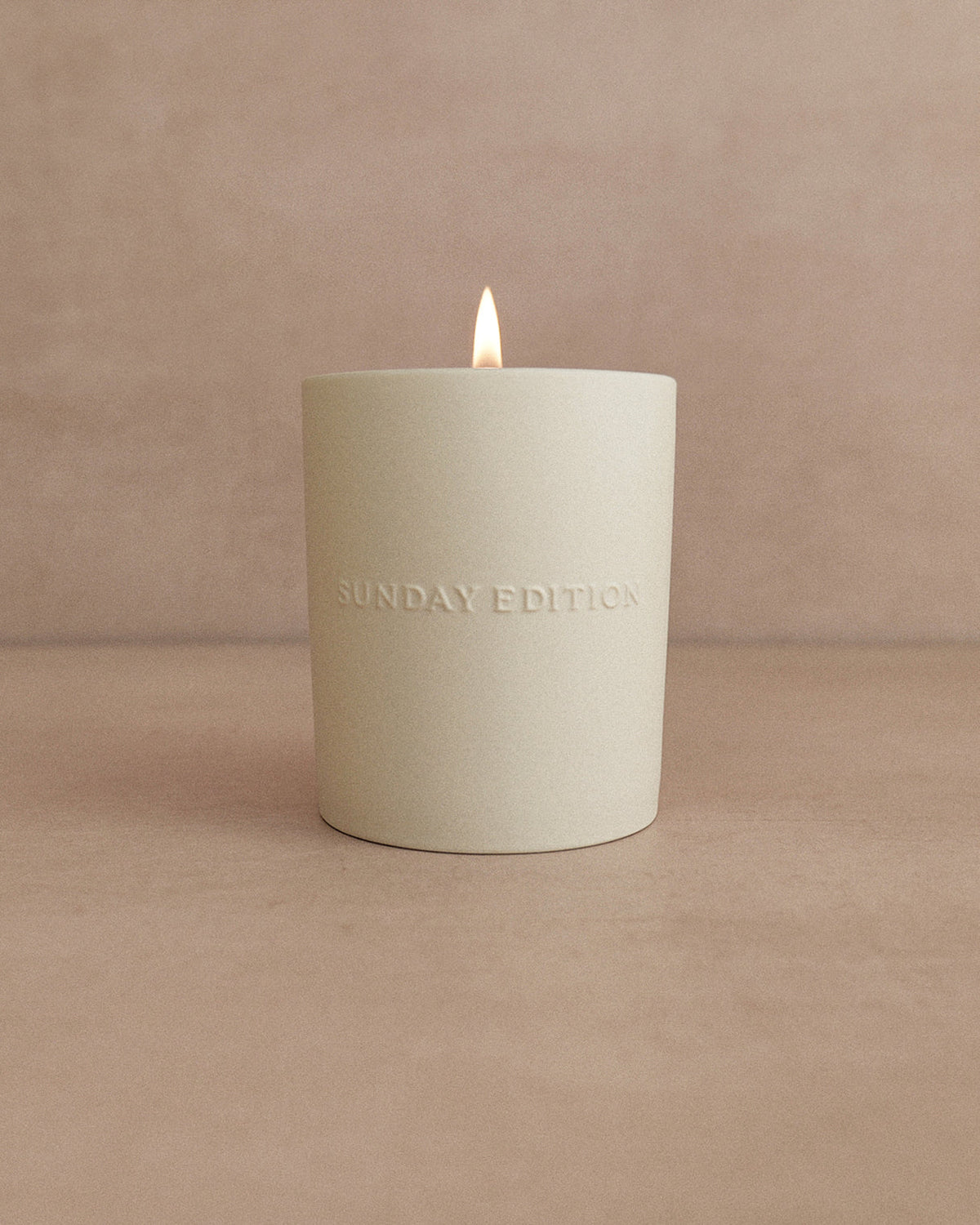 Sunday Edition Nude Candle, lit