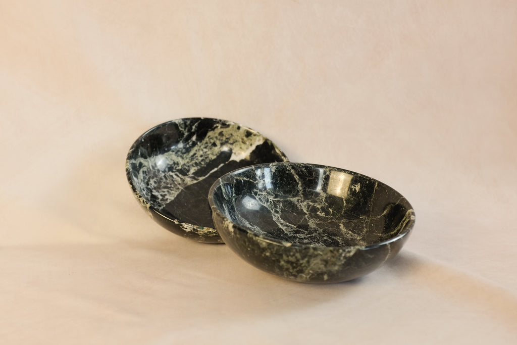 Classic Large Bowl in black zebra marble