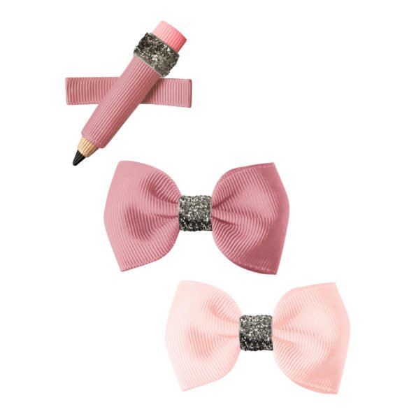 Milledeux® School Gift Set Silver Glitter – Alligator Clip – Set Quartz