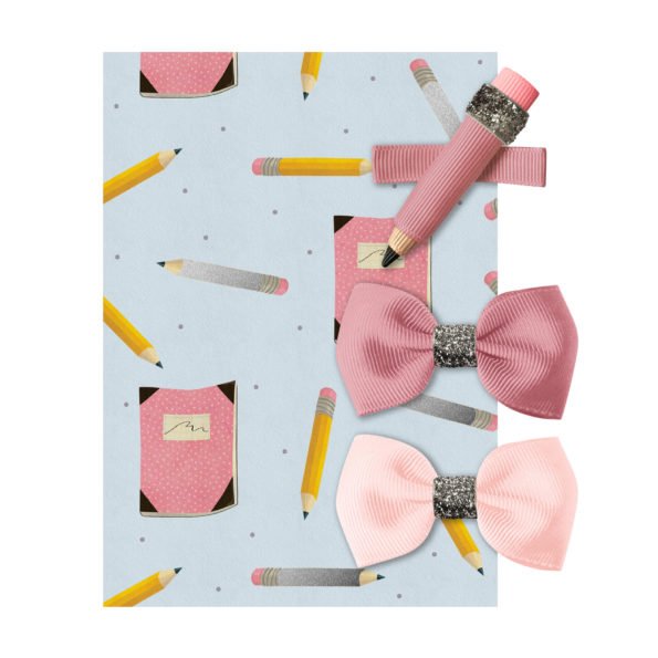 Milledeux® School Gift Set Silver Glitter – Alligator Clip – Set Quartz