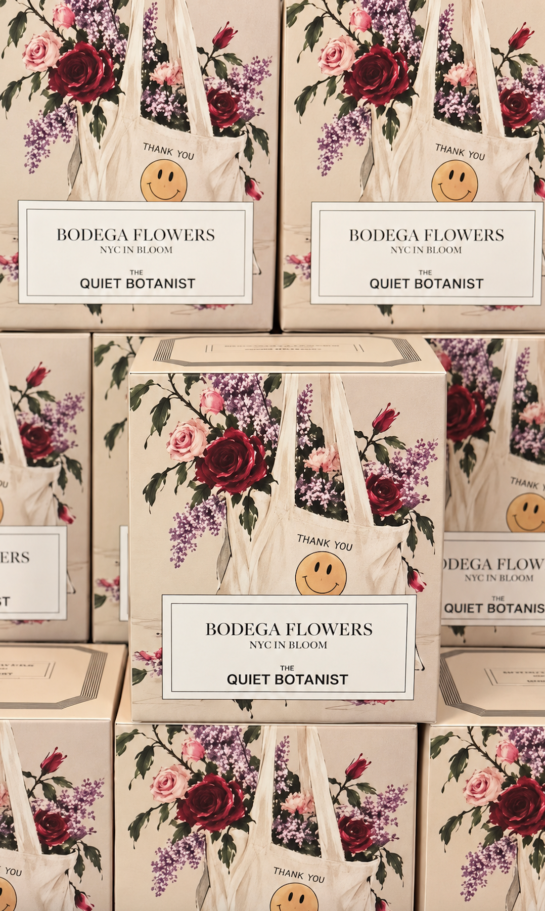 Bodega Flowers candle, detail