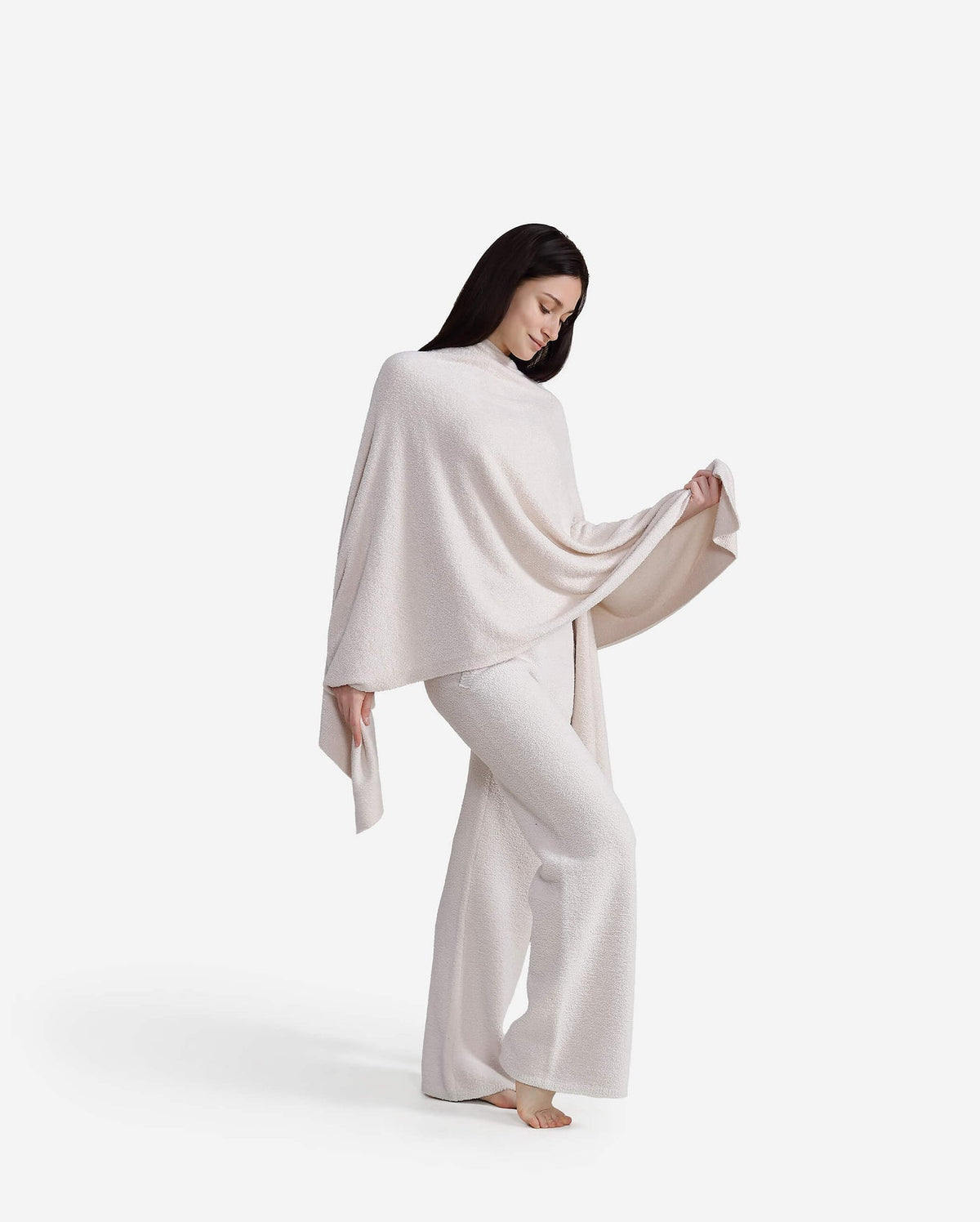 Sunday Citizen Cloud Cool Poncho in bone, draped