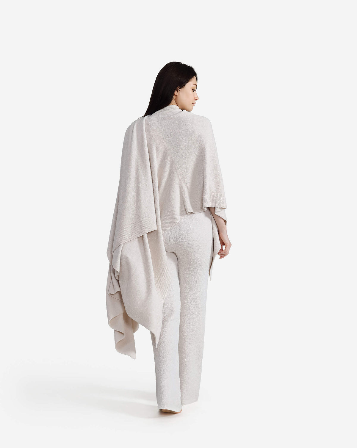 Sunday Citizen Cloud Cool Poncho in Bone, worn