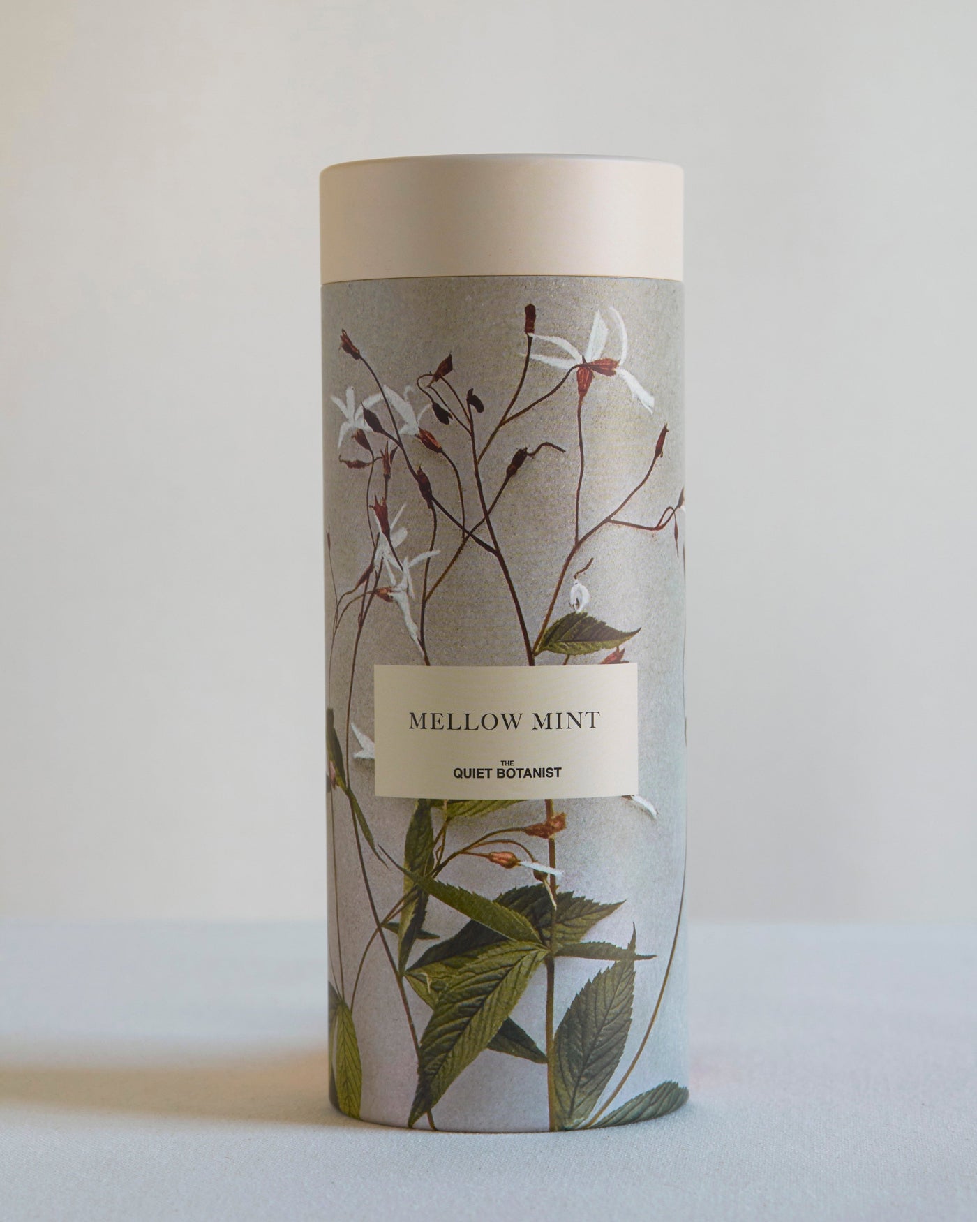 Mellow Mint Tea Gift Set, the printed canister with the leaf steeper
