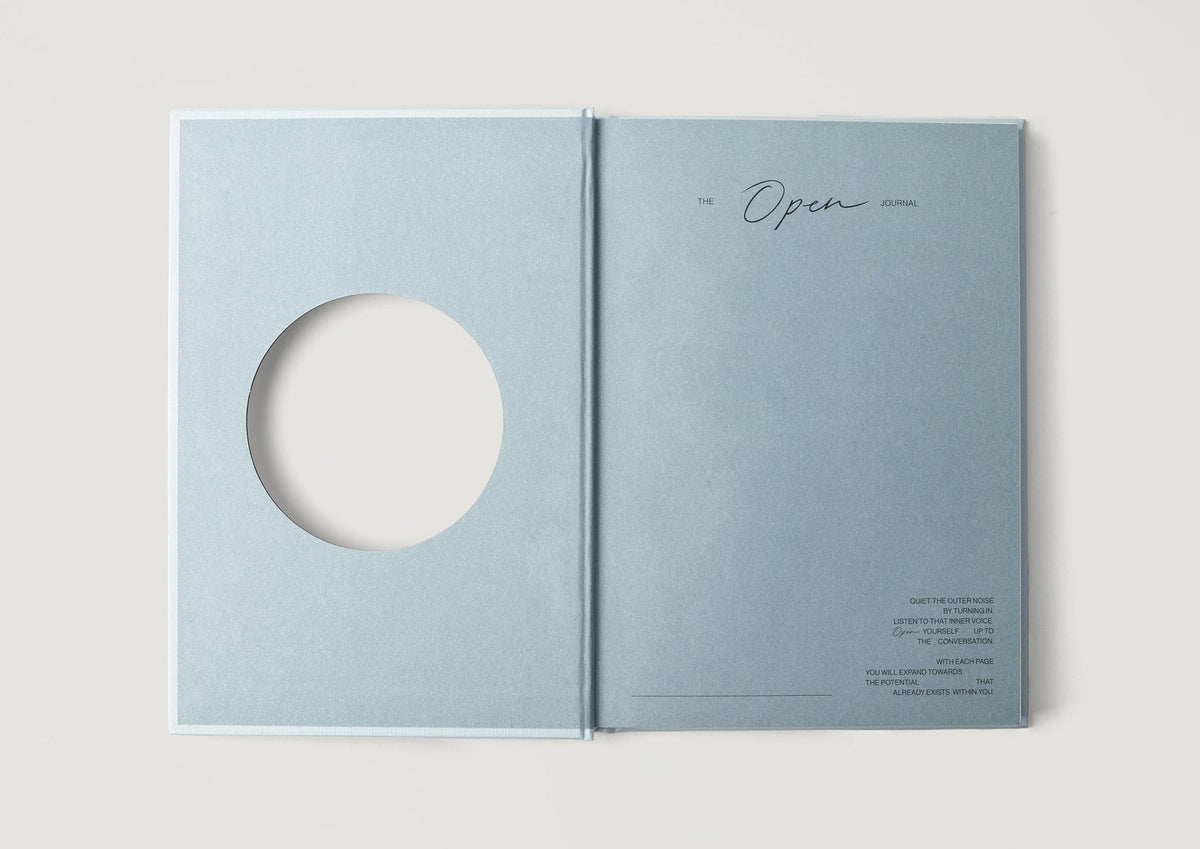 The cutout circle on the cover, shown open