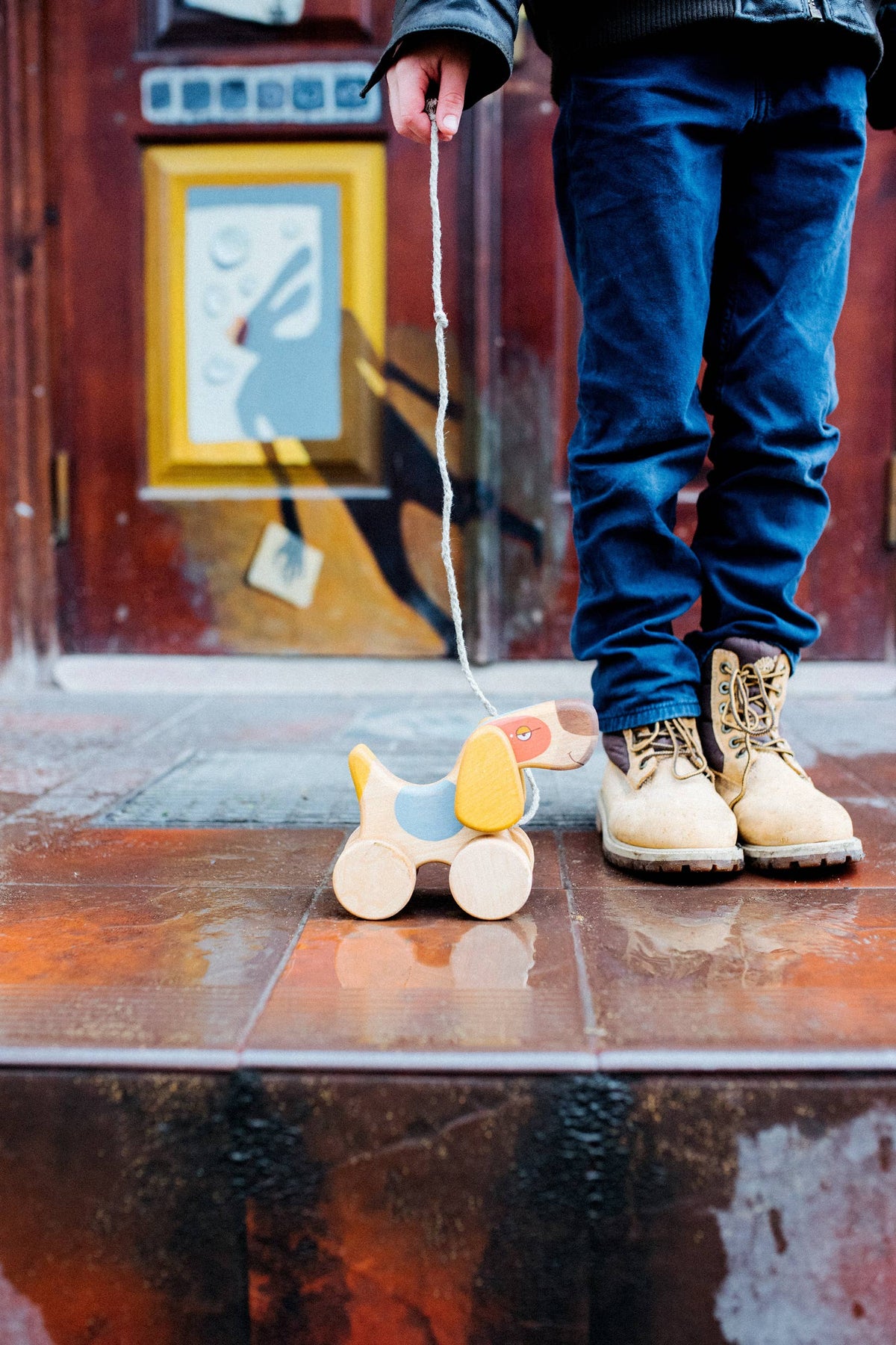 Wooden Dog Pull Toy