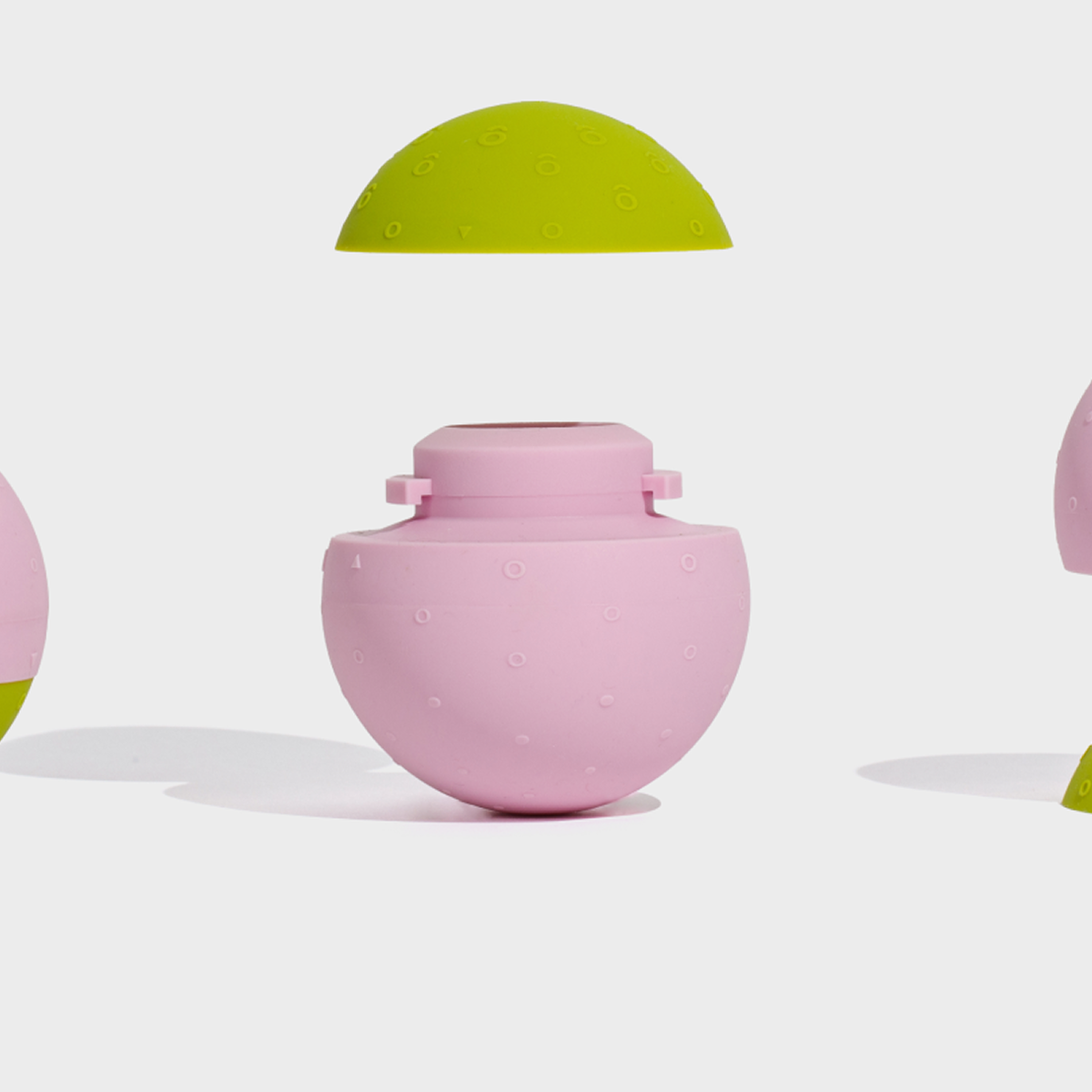 b is for ball bath toy in strawberry matcha