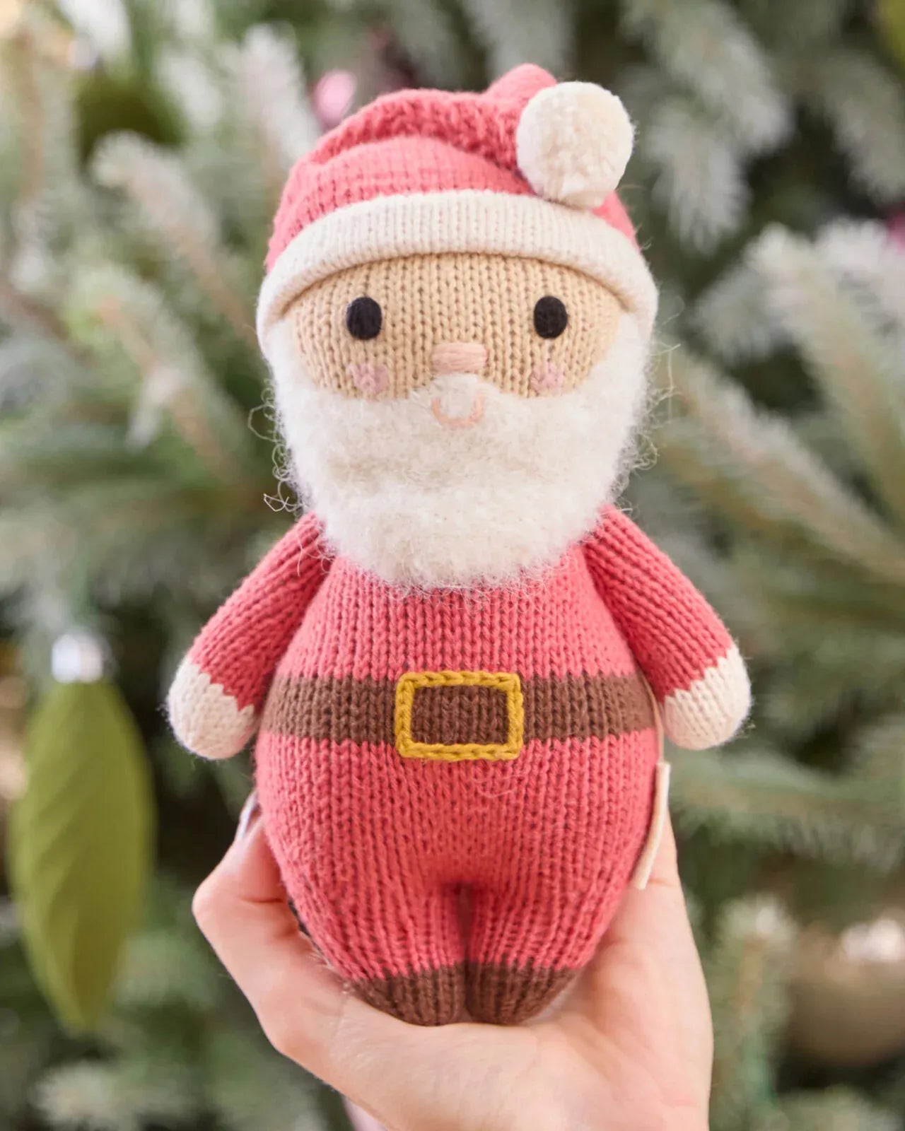 cuddle+kind Baby Santa, hand knit in jolly red