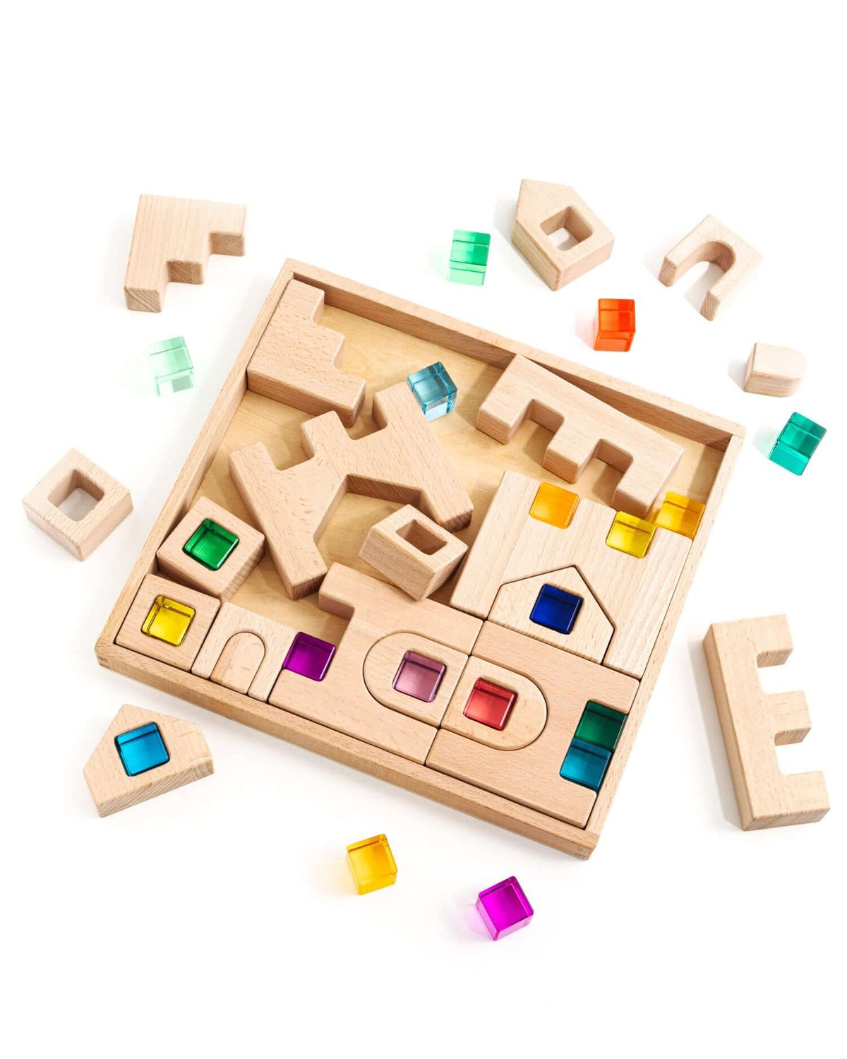 Barca Block Set in its beechwood tray