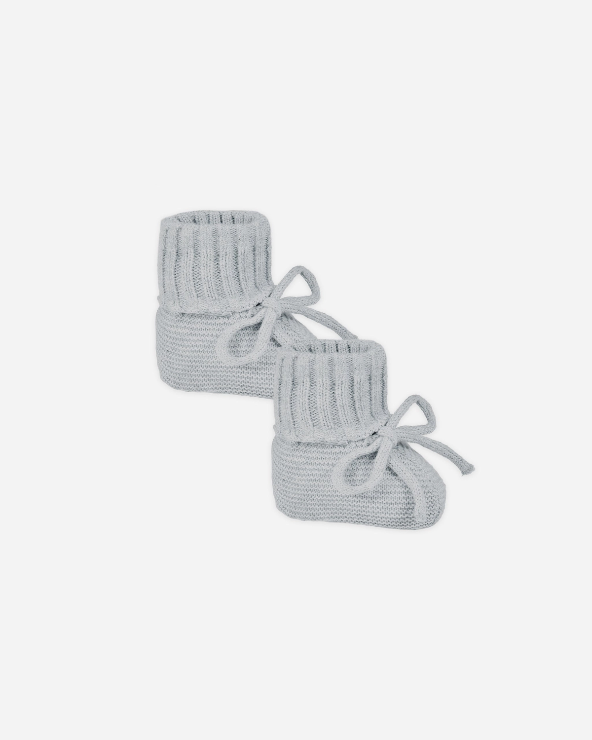 Knit Booties Heathered Dusty Blue, Quincy Mae