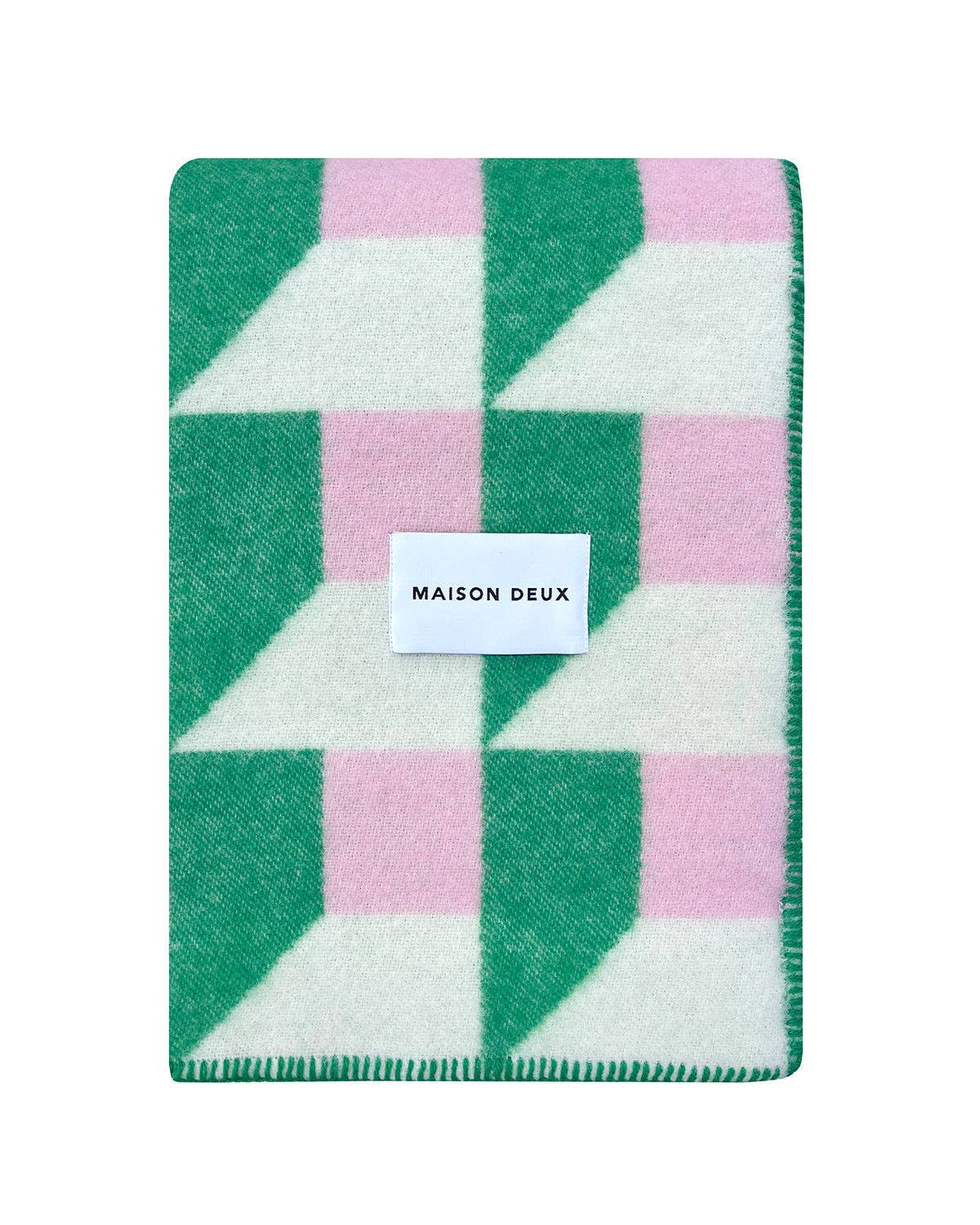 Cubics Blanket - Grass / Pink