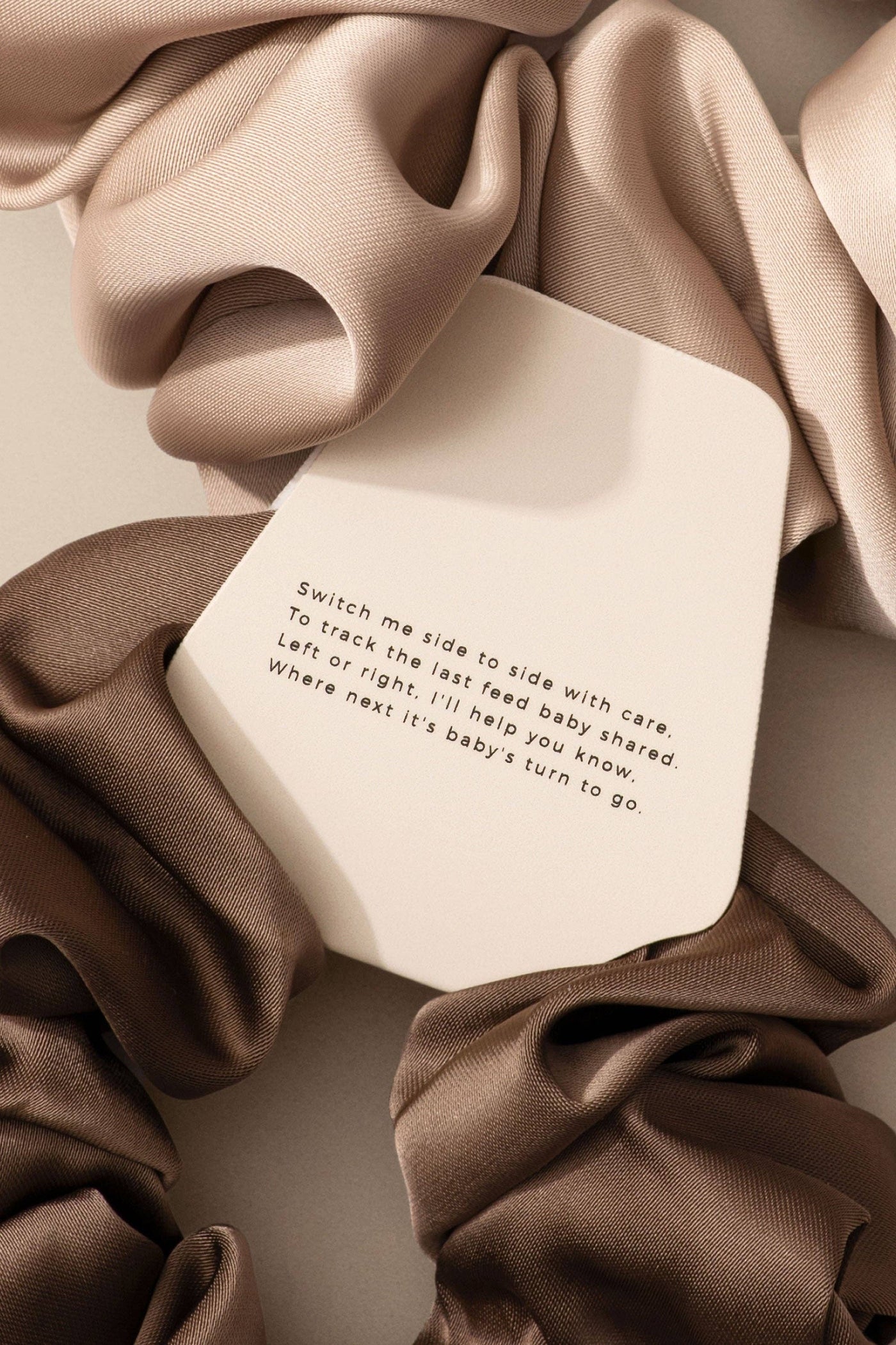 Breastfeeding Reminder Scrunchie | Postpartum, New Mom, Baby: Brown