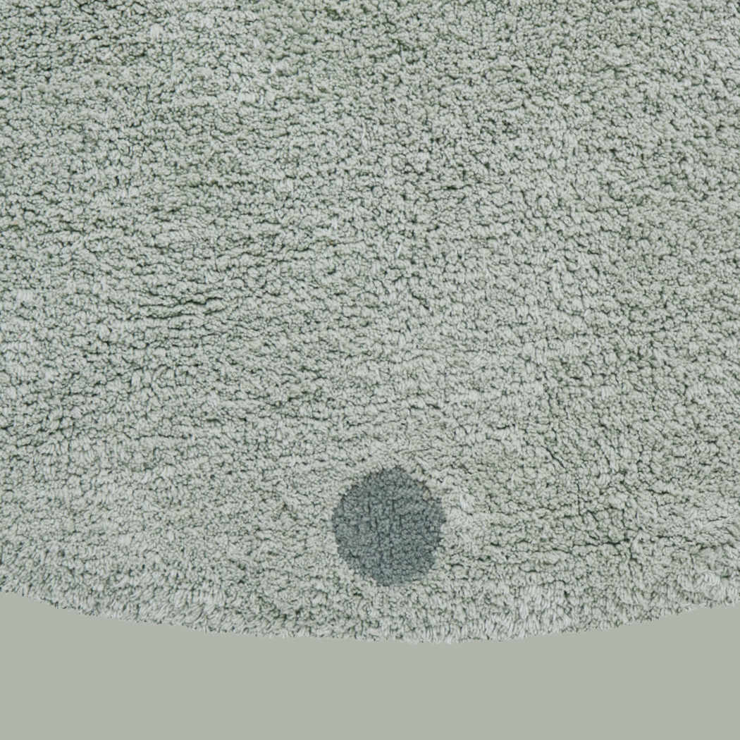 Washable Rug, Round Dot in Blue Sage