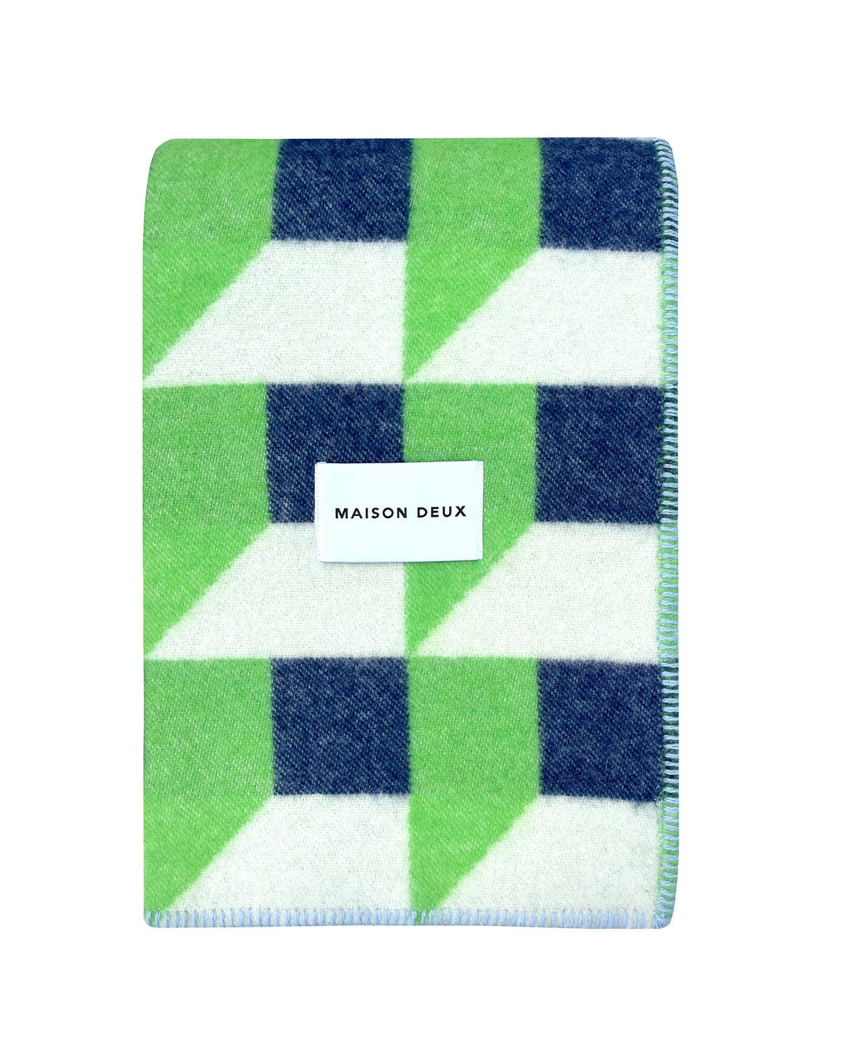 Cubics Blanket - Apple / Navy
