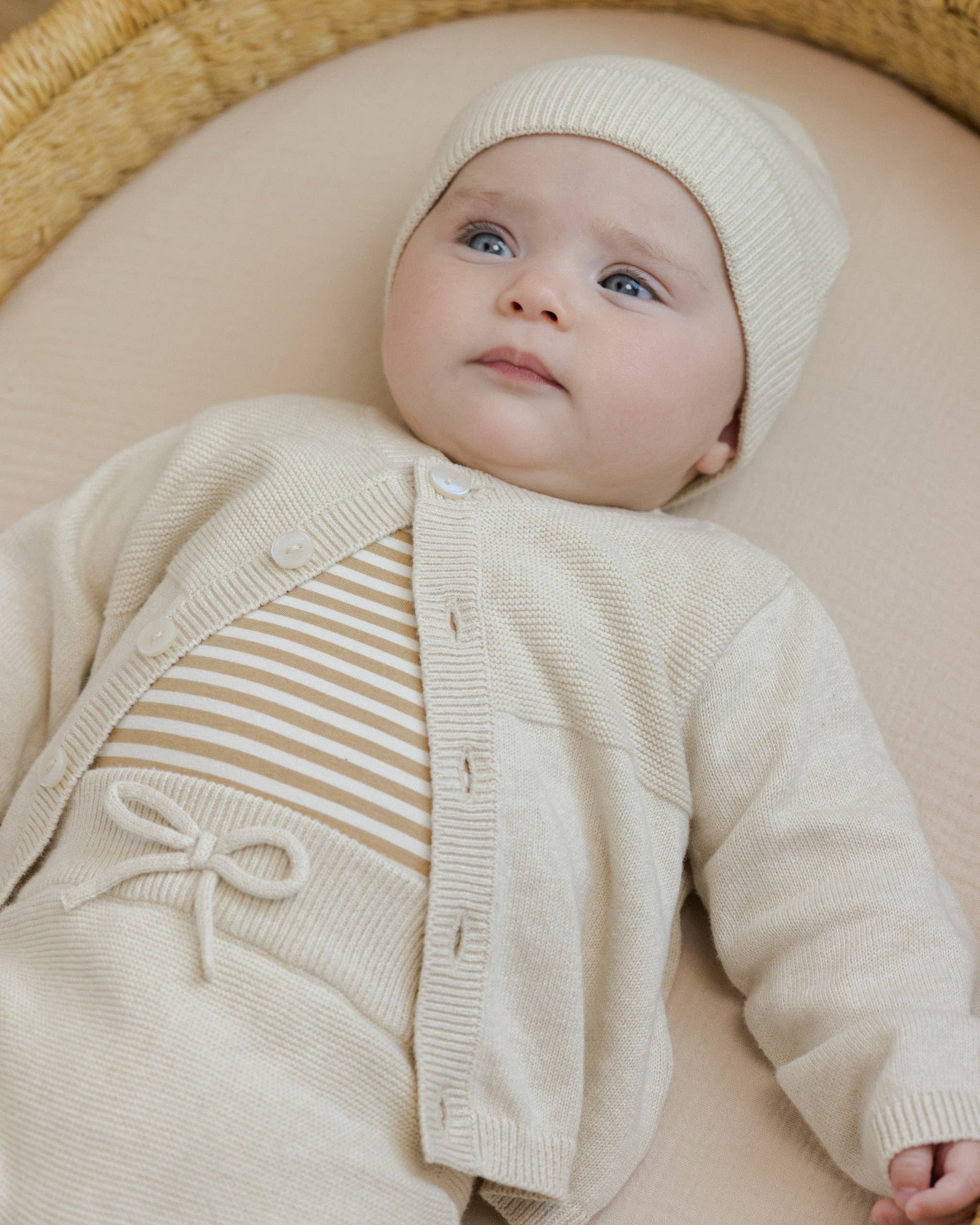 Baby Beanie-  Heathered Natural