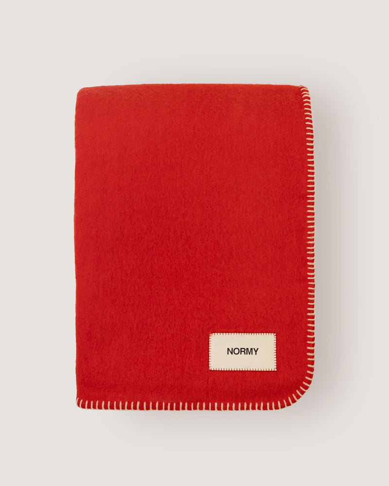 Merino Wool Blanket in Poppy