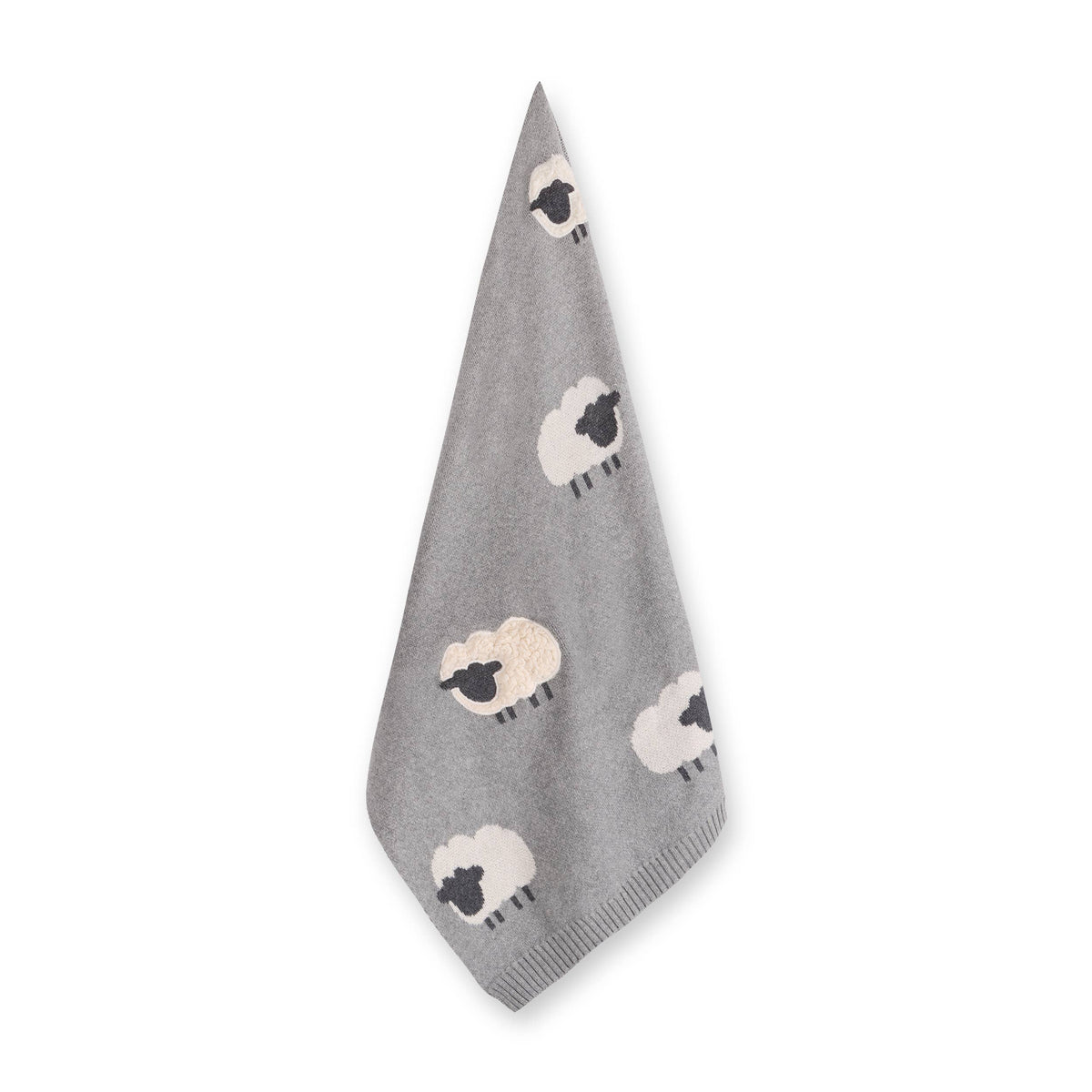 Wooly Sheep 3D - Organic Cotton Jacquard Knit Baby Blanket