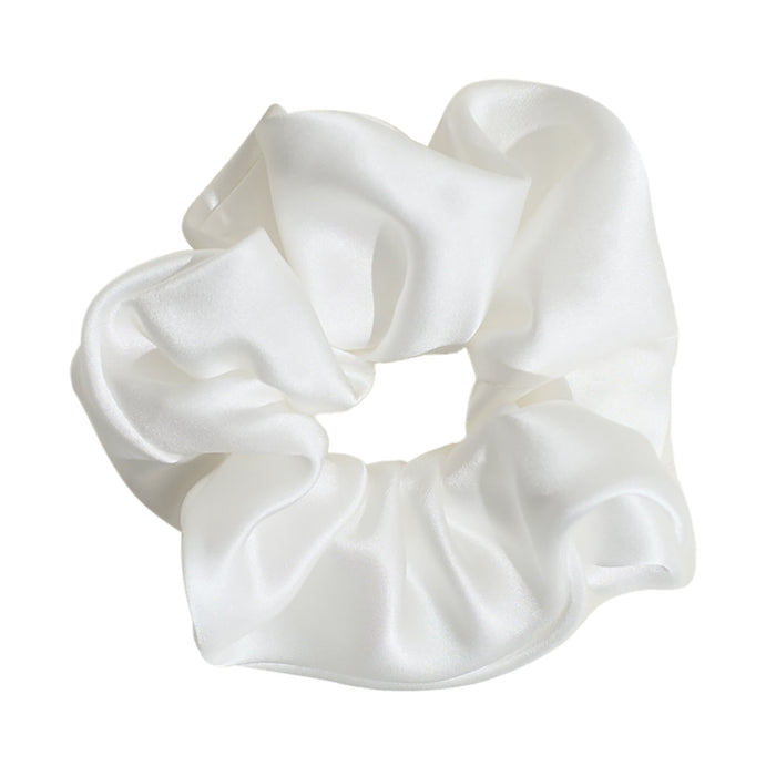 "Silken Hair" Silk Scrunchie - White